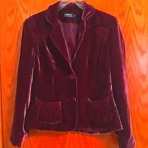 Bordeaux Wine Velvet Blazer